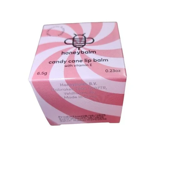 Honeybalm Candy Cane Lip Balm + Gold Applicator | Holiday Stocking Stuffer - Picture 4 of 7